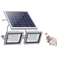 Universal Powerful Solar Flood Light Double LED Head Remote Control