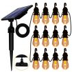 Bright Solar String Light Edison 12 Outdoor Decoration Warm White Bulbs