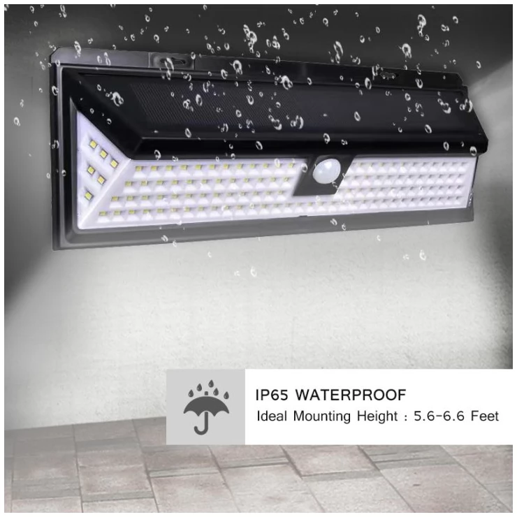 Ultra-bright 7W 118 LED Solar PIR Sensor Light with wide angle