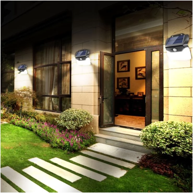 Outdoor Security Solar Sensor Wall Light 110 LED 3 Lighting Modes