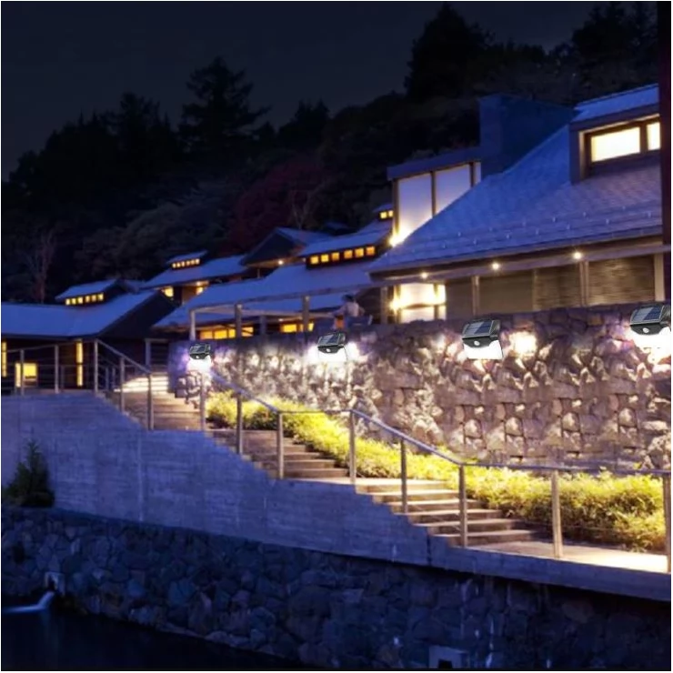 Outdoor Security Solar Sensor Wall Light 110 LED 3 Lighting Modes