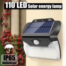 Outdoor Security Solar Sensor Wall Light 110 LED 3 Lighting Modes
