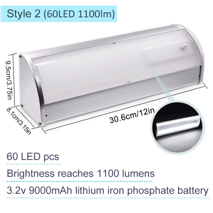 Bright Motion Sensor Solar Wall Light Aluminium Alloy Shell 4 Modes