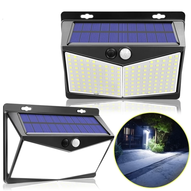 Bright 208 LED Ultra-Wide Angle Solar Wall Light Motion Sensor 3 Modes