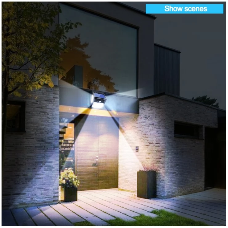Bright 100 LED Solar Security Wall Light PIR Motion Sensor