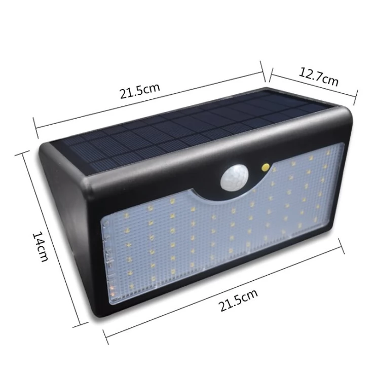Bright 60 LED Security Solar Motion Sensor Wall Light Remote Control