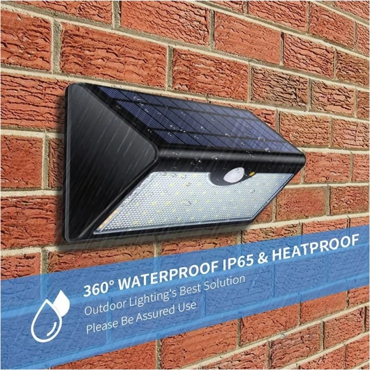 Bright 60 LED Security Solar Motion Sensor Wall Light Remote Control