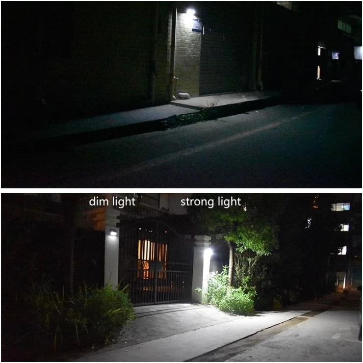 Bright 60 LED Security Solar Motion Sensor Wall Light Remote Control