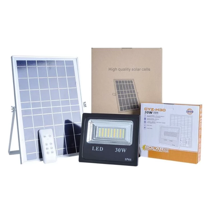 Bright 20W 30W 50W Solar Flood Light Double White with Remote Control