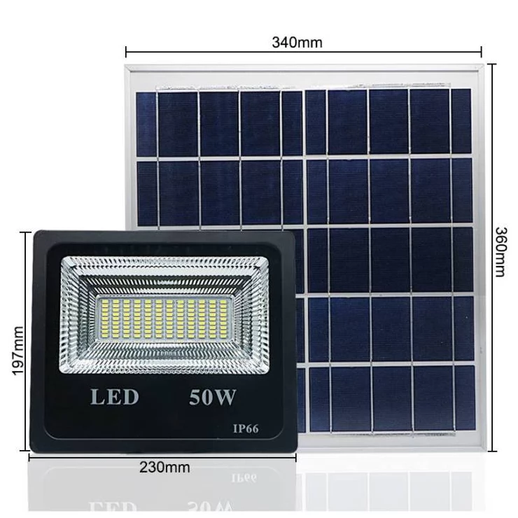 Bright 20W 30W 50W Solar Flood Light Double White with Remote Control