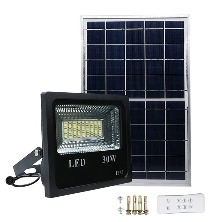 Bright 20W 30W 50W Solar Flood Light Double White with Remote Control