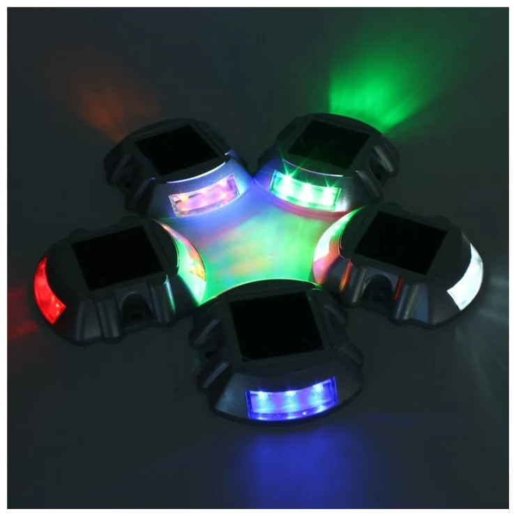 Heavy Duty Solar Road Stud Lights Safety Traffic Markers 6 LED Colours