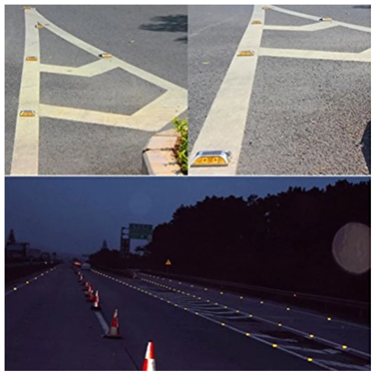 Durable Solar Traffic Lights Outdoor Stud Road Safety Markers 6 LED