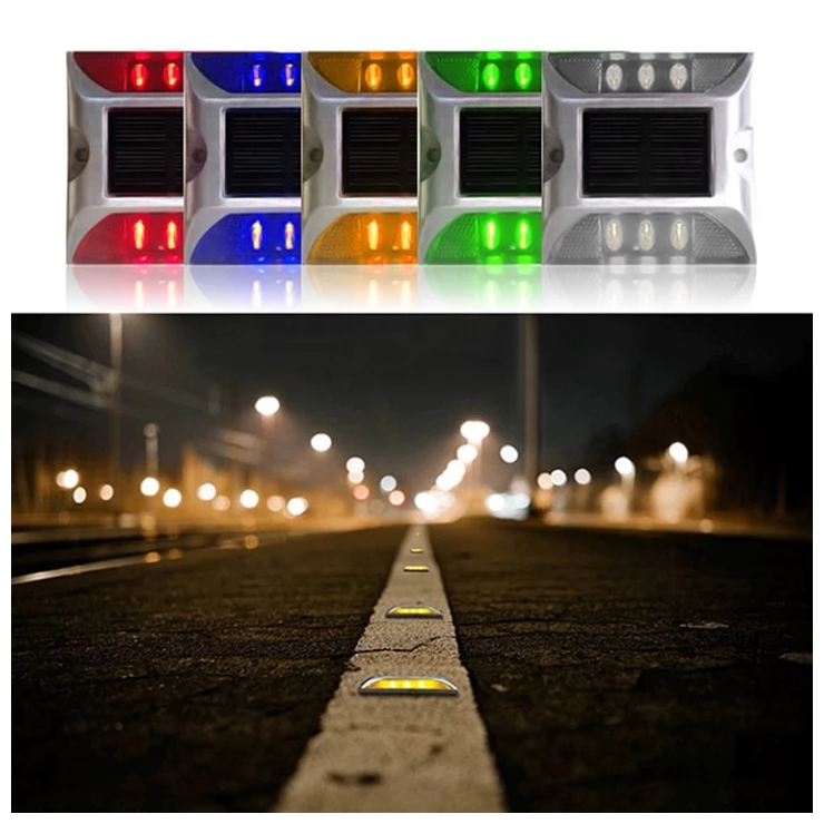 Durable Solar Traffic Lights Outdoor Stud Road Safety Markers 6 LED