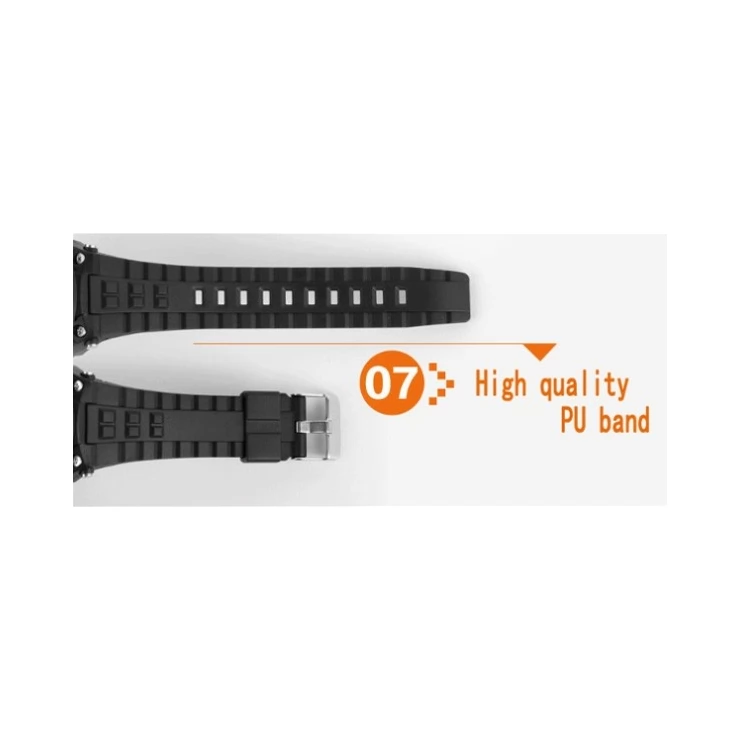 Solar Dual Time Waterproof LED Analog-Digital Watch