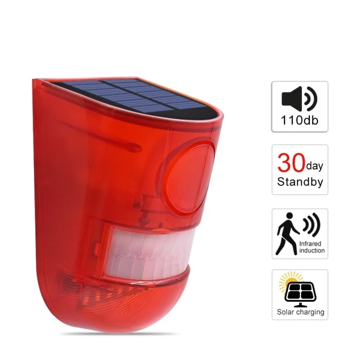 Solar Security Alarm Light Motion Sensor Warning Sound 110DB System