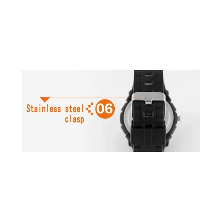 Solar Dual Time Waterproof LED Analog-Digital Watch