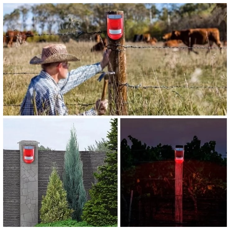 Solar Security Alarm Light Motion Sensor Warning Sound 110DB System