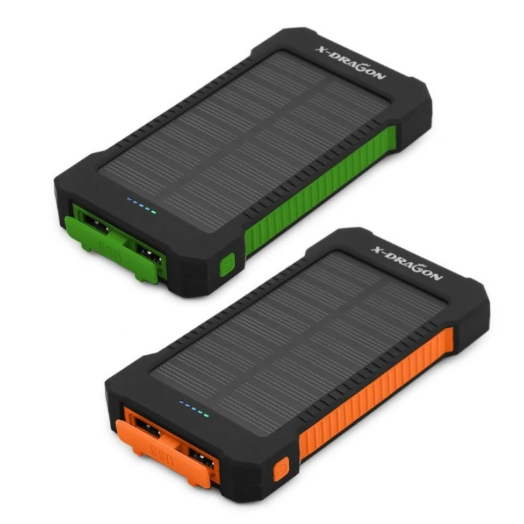 Dual USB Solar Power Bank 10000mAh Universal Battery Charger Torch