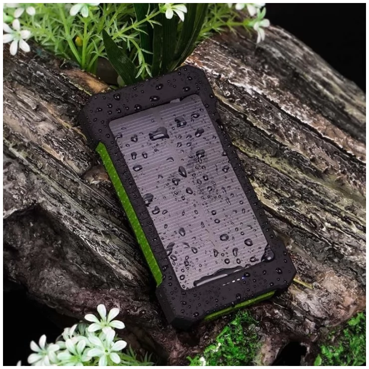 Dual USB Solar Power Bank 10000mAh Universal Battery Charger Torch