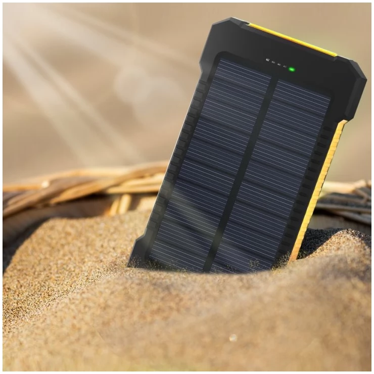 Dual USB Solar Power Bank 10000mAh Universal Battery Charger Torch