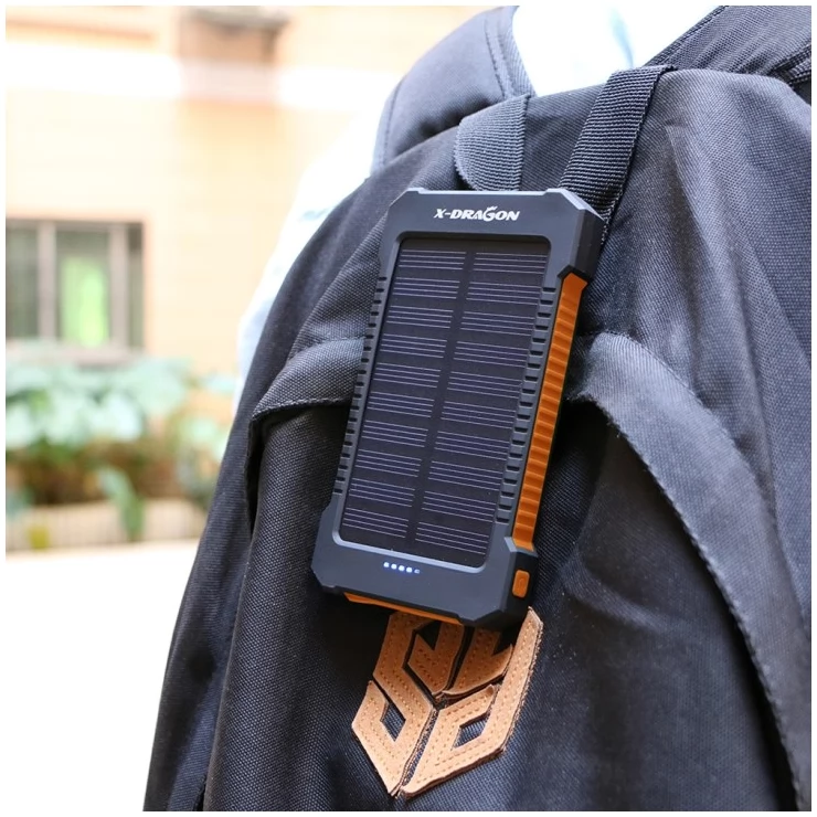 Dual USB Solar Power Bank 10000mAh Universal Battery Charger Torch