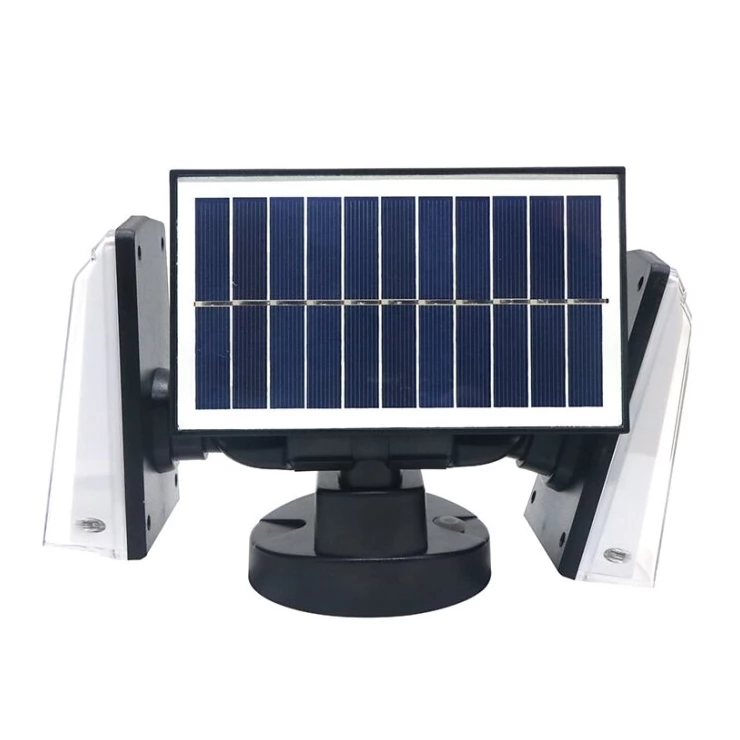 Bright 20W Dual Twin Head Solar Sensor Security Wall Light 80 COB LED