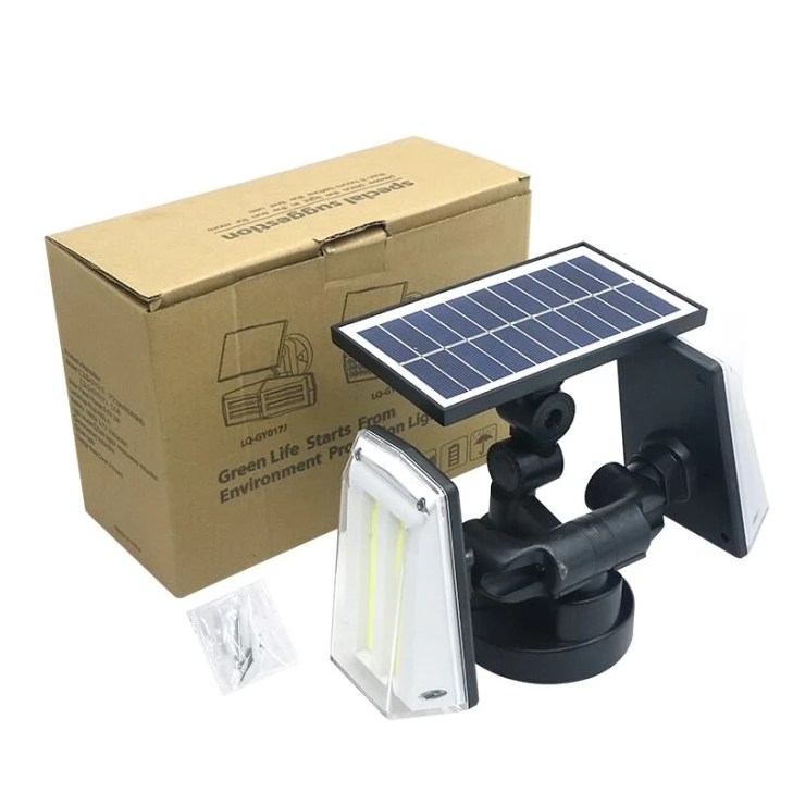Bright 20W Dual Twin Head Solar Sensor Security Wall Light 80 COB LED