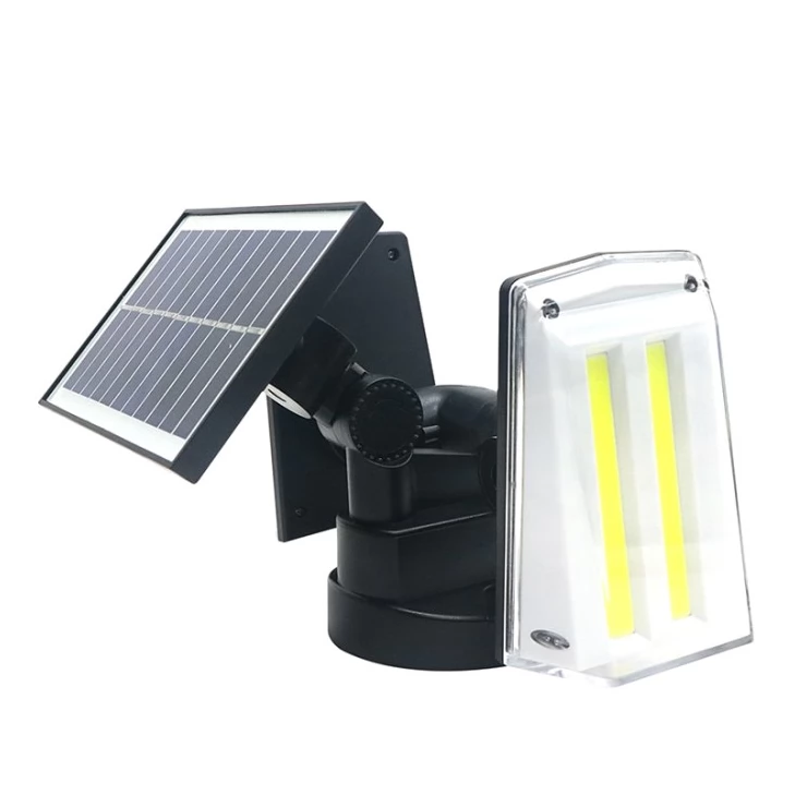 Bright 20W Dual Twin Head Solar Sensor Security Wall Light 80 COB LED