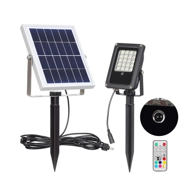 Solar Garden Flood Light RGB Colours Landscape Decoration With Remote