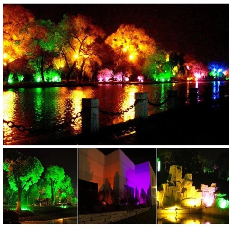 Solar Garden Flood Light RGB Colours Landscape Decoration With Remote