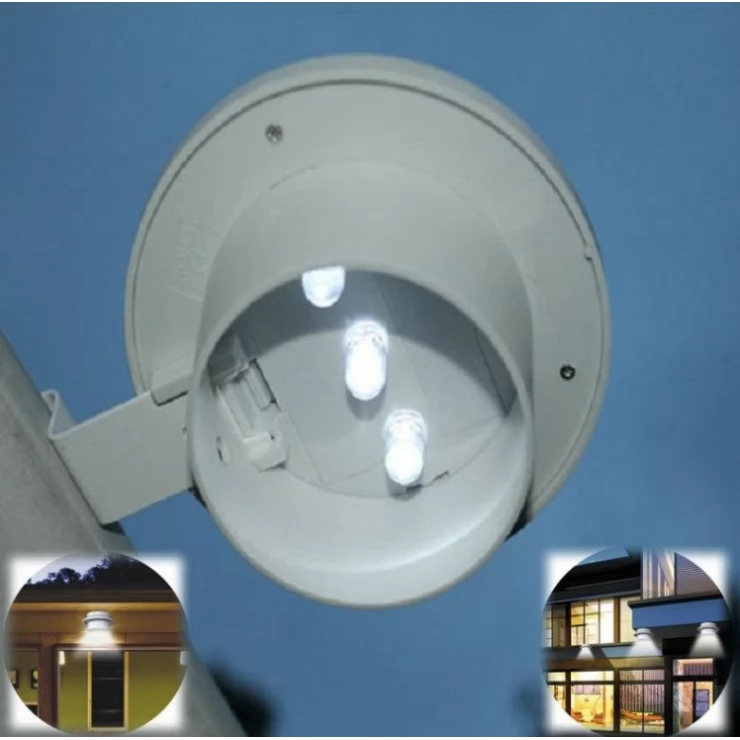 Outdoor 3 LED solar light for garden fence