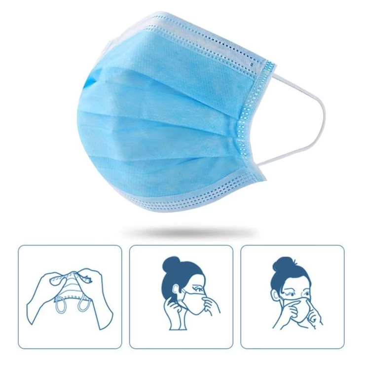 FREE Medical Disposable Mask 3-Layes Blue with Earloops 10pcs Kit
