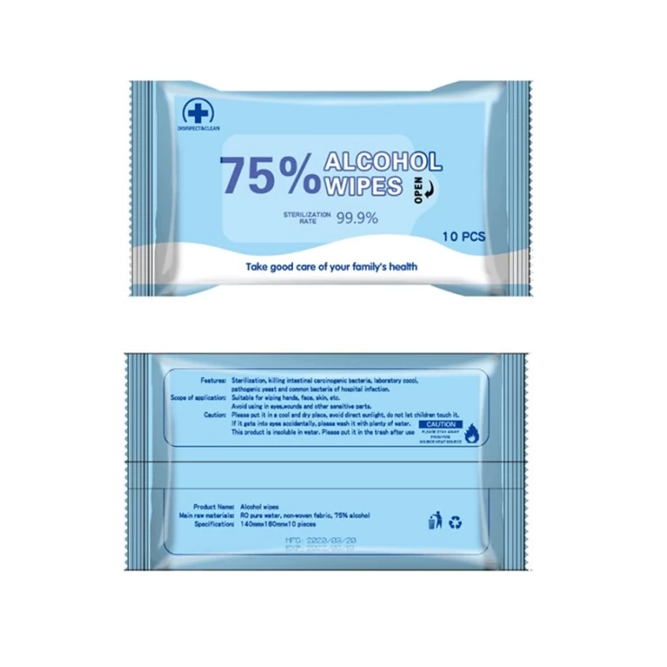 Free 75% Alcohol Hand Sanitizer Wipes Antibacterial Disposable Wet Wipes Pack