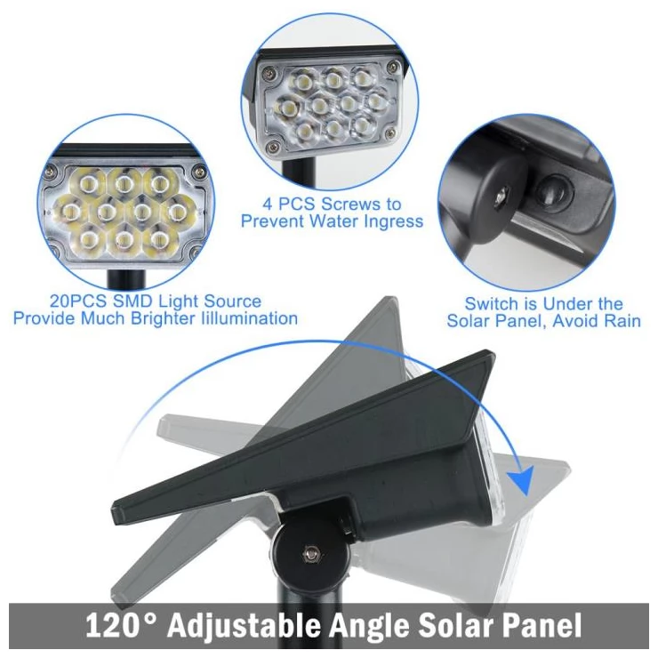 Bright 20 LED Solar Path Spot Light for Garden Landscape Decoration