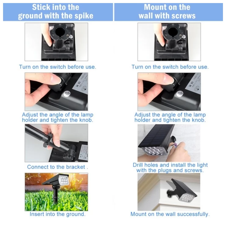 Bright 20 LED Solar Path Spot Light for Garden Landscape Decoration