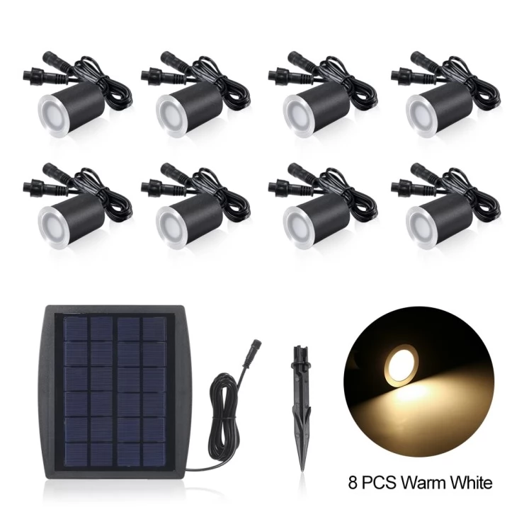 Stainless Steel In-Ground Buried Solar Deck Lights Outdoor Kit