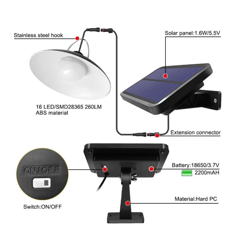 Retro Solar Shed Light Hanging garden Lamp For Indoor Outdoor Lighting