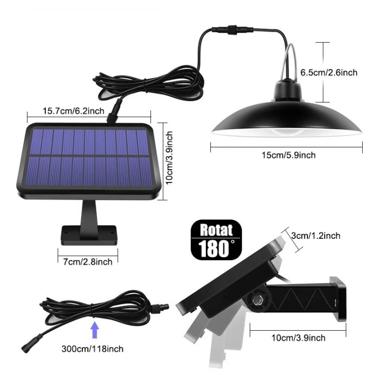 Retro Solar Shed Light Hanging garden Lamp For Indoor Outdoor Lighting