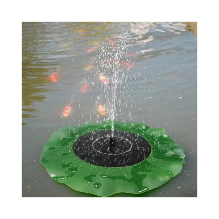Floating Lotus Leaf Solar Water Pump Fountain Garden Pond Decoration