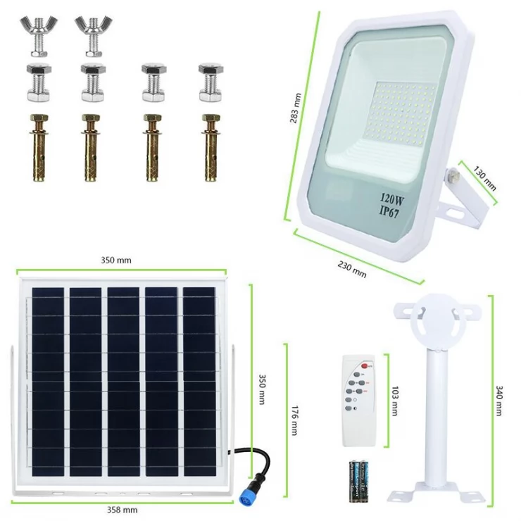 Solar Street Flood Light Commercial Grade High Power Bright LED Lamp