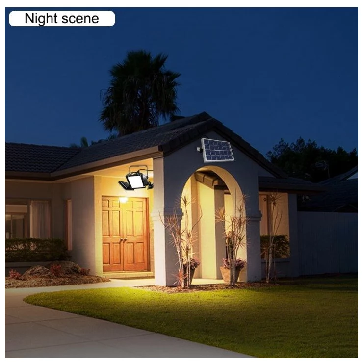 Solar Garden Ceiling Light 60 LED Three Adjustable Lamps With Remote