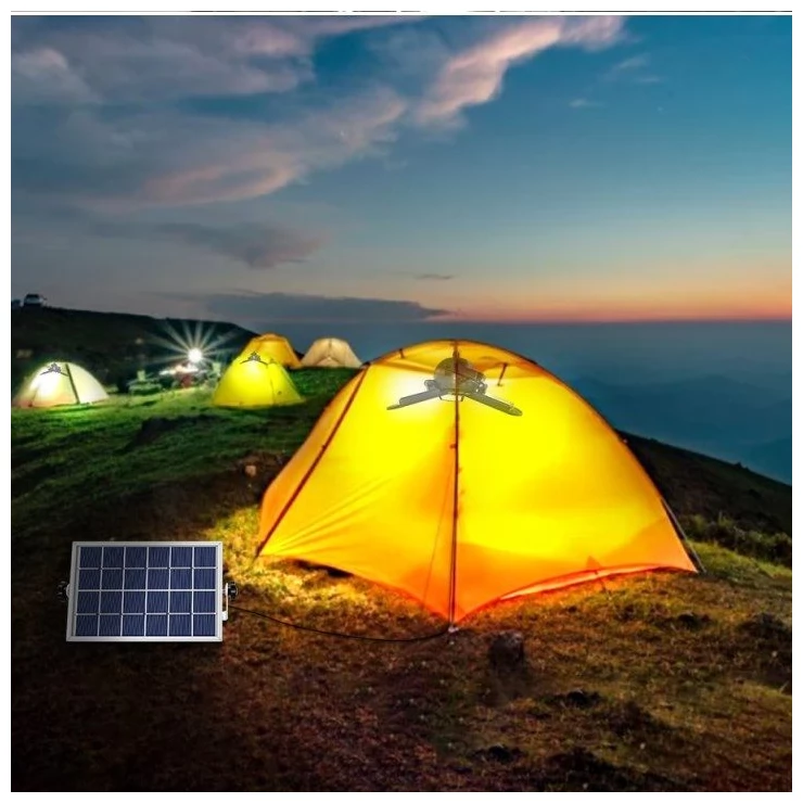 Solar Garden Ceiling Light 60 LED Three Adjustable Lamps With Remote