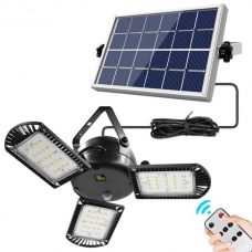 Solar Garden Ceiling Light 60 LED Three Adjustable Lamps With Remote