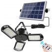 Solar Garden Ceiling Light 60 LED Three Adjustable Lamps With Remote
