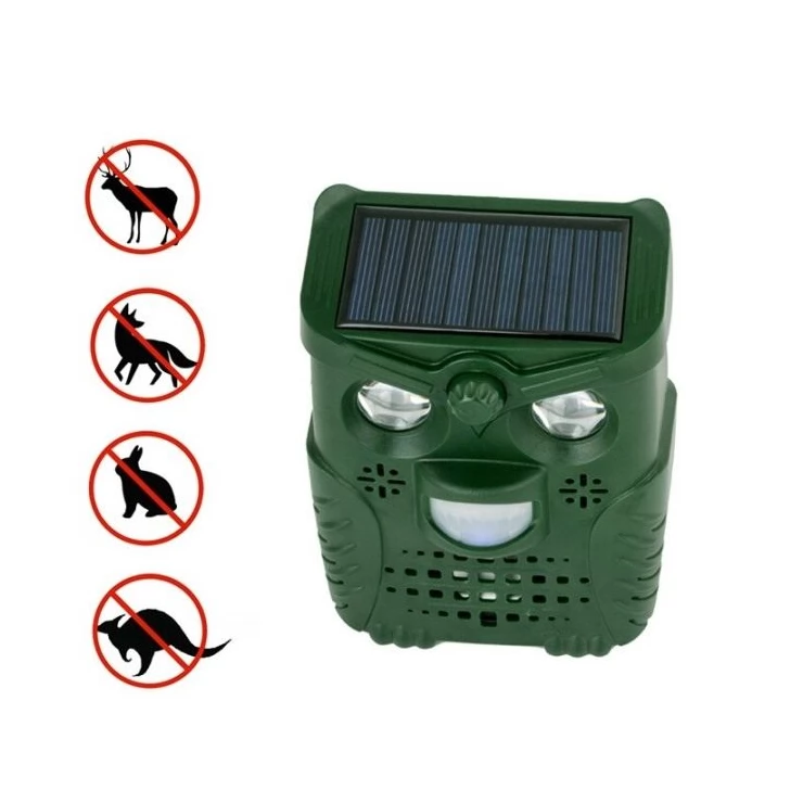 Universal Ultrasonic Solar Birds Animal Repeller PIR Sensor LED Light