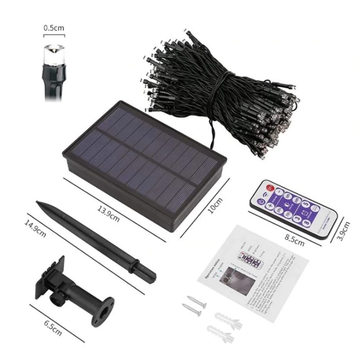 Outdoor Solar String Light Bright 100 200 300 LED Fairy Garden Garland