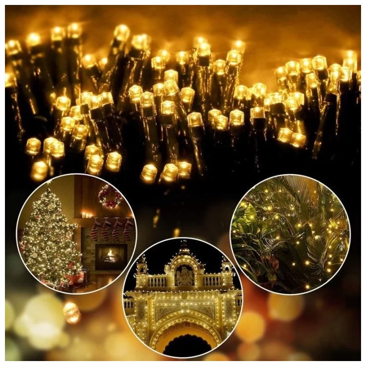 Outdoor Bright Solar Fairy Lights String 500 LED With Remote Control