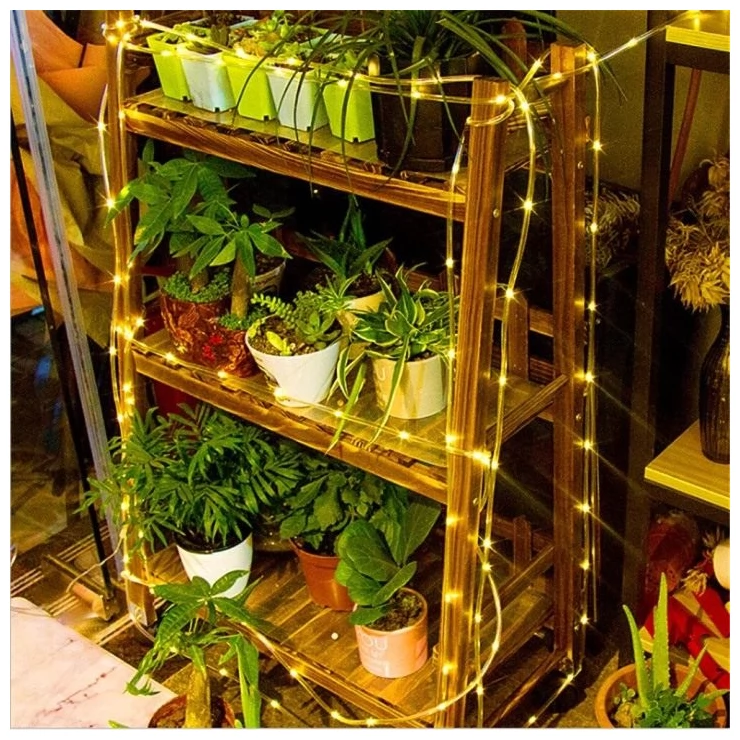 Bright Solar Fairy Lights Outdoor LED Tube String With Remote Control