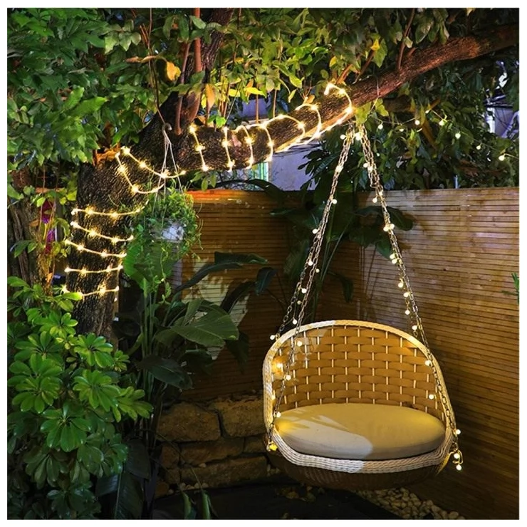Bright Solar Fairy Lights Outdoor LED Tube String With Remote Control